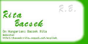 rita bacsek business card